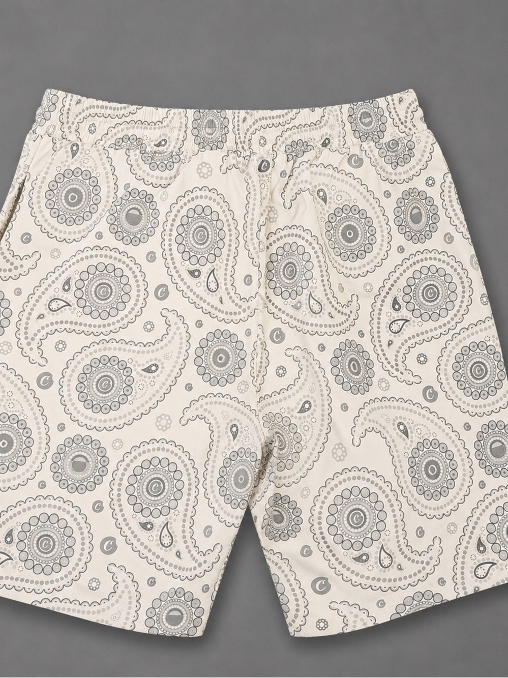 Cookies White Paisley Men's Swim Trunks – Lightweight Beach Shorts - Picture 2 of 7